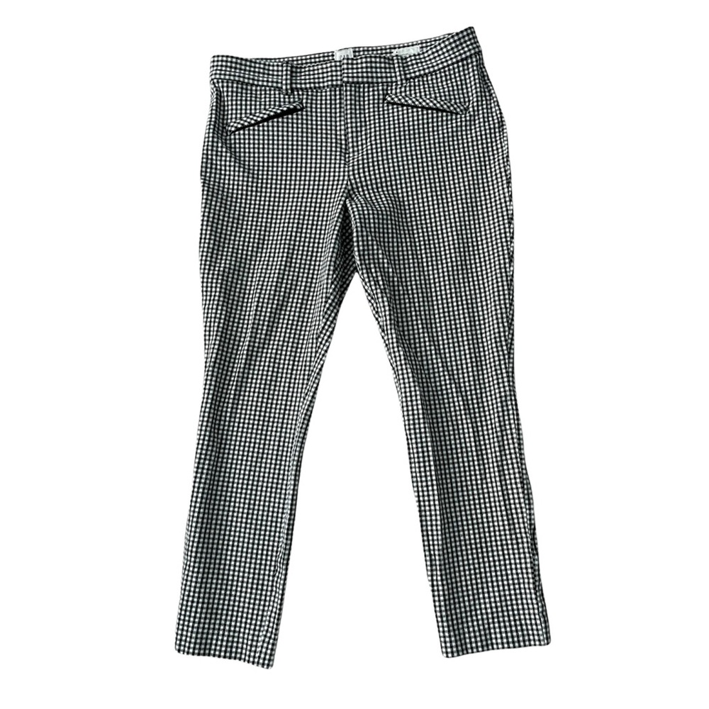 GAP Signature Skinny Ankle Gingham Print Dress Pants | Black and White | Size 8